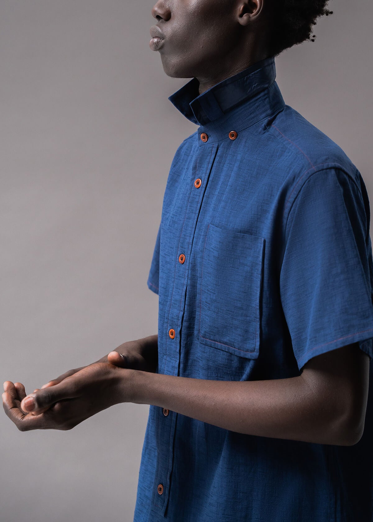 Offset Slub Navy