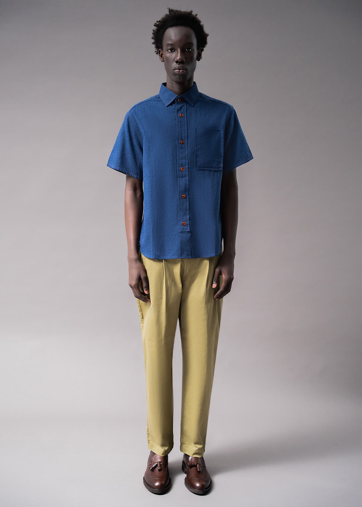 Offset Slub Navy